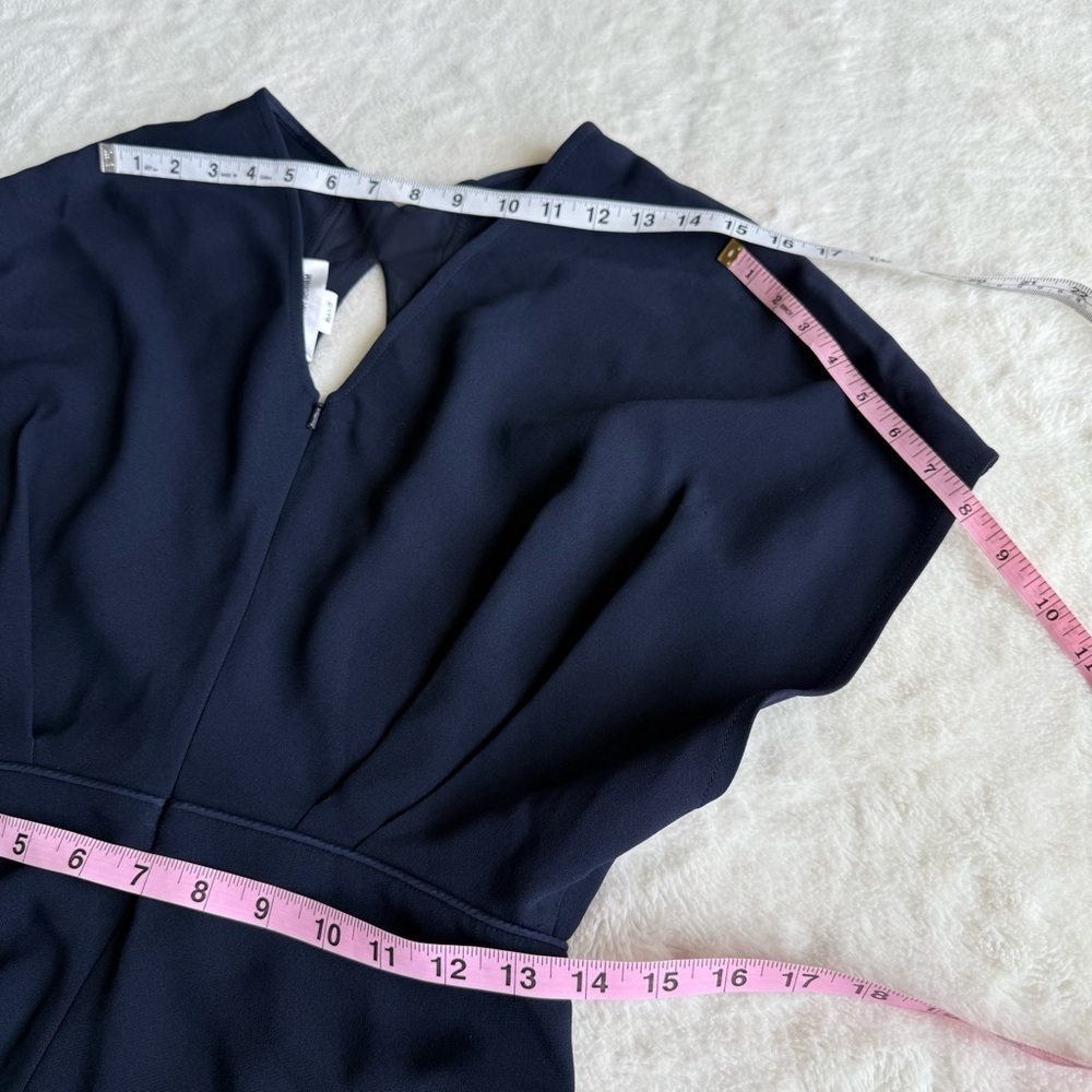 Victoria Beckham Crepe Dolman Sleeve Cut Out Navy Blue Midi Dress S (4) - Picture 6 of 13